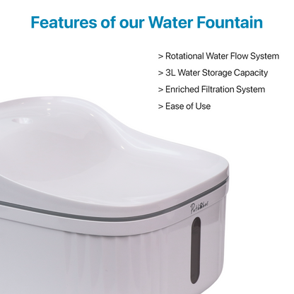 PETBABAS Automatic Pet Water Fountain for Cats and Dogs