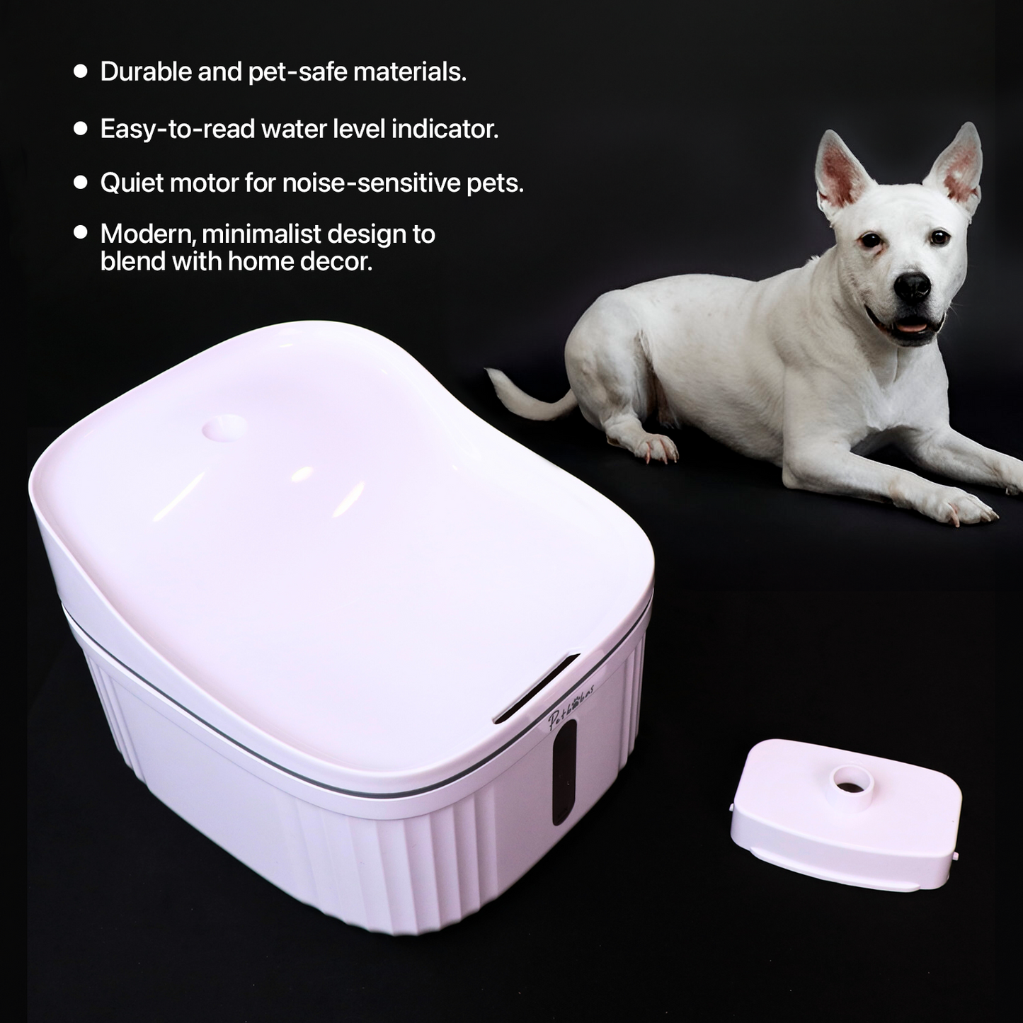 PETBABAS Automatic Pet Water Fountain for Cats and Dogs