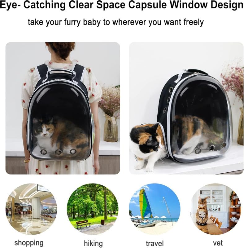 PETBABAS Transparent Pet Carrier Backpack