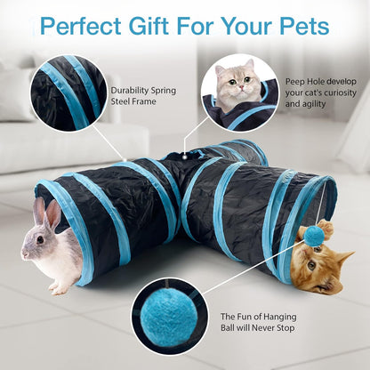 Petbabas 3-Way Pet Tunnels and Activity Toys for Small Animals