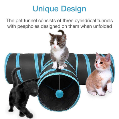 Petbabas 3-Way Pet Tunnels and Activity Toys for Small Animals