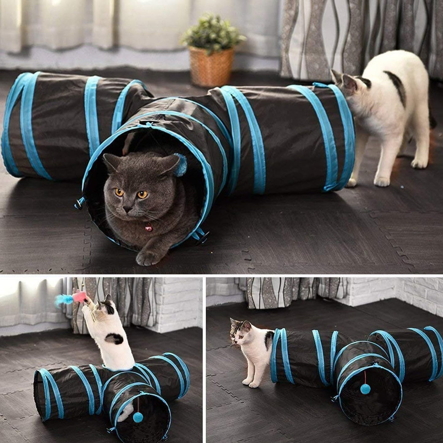 Petbabas 3-Way Pet Tunnels and Activity Toys for Small Animals