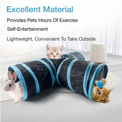 Petbabas 3-Way Pet Tunnels and Activity Toys for Small Animals