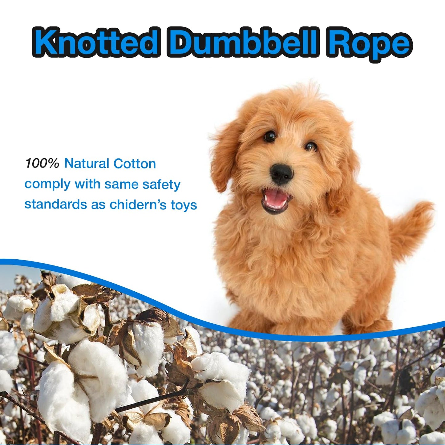 Petbabas Knotted Dumbbell Rope for Dogs and Pets