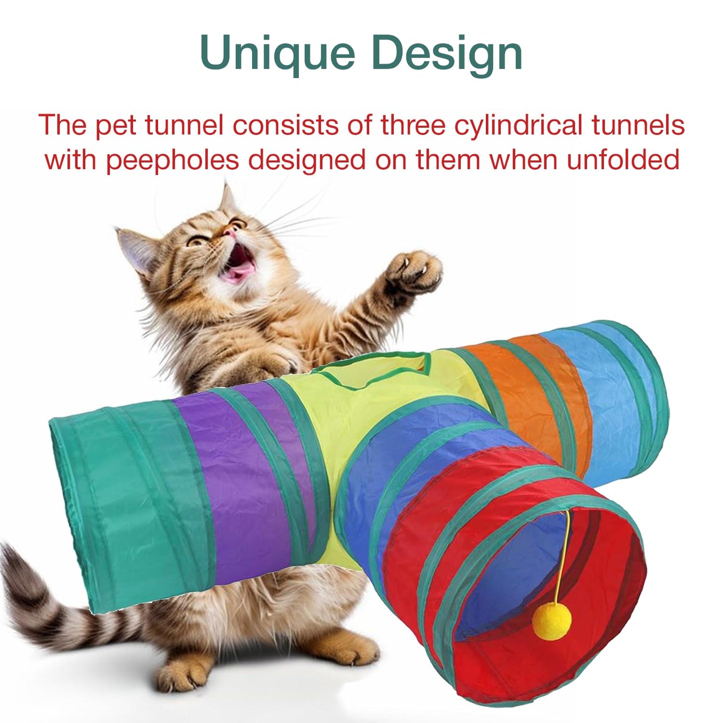 Petbabas 3-Way Pet Tunnels and Activity Toys for Small Animals