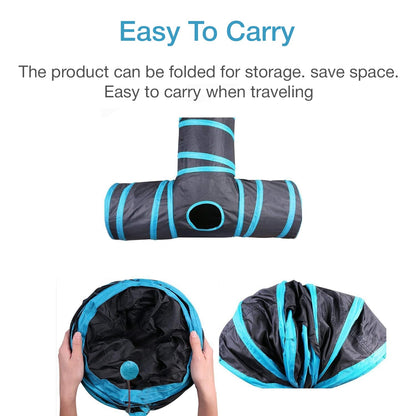 Petbabas 3-Way Pet Tunnels and Activity Toys for Small Animals