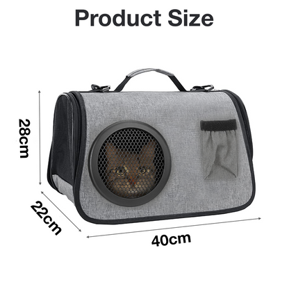 Petbabas Cat Travel Carrier Bag Grey