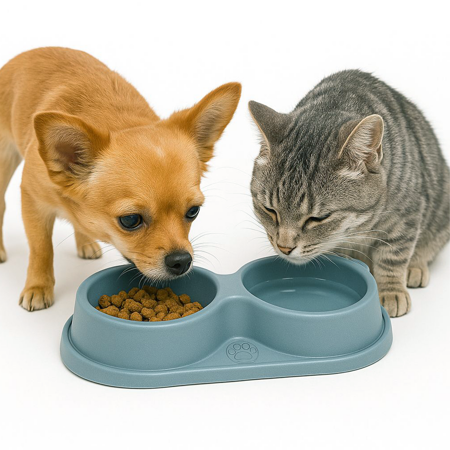 Petbabas Dog Ceramic teddy Bear Shaped Cute 2 in 1 Feeding Bowl