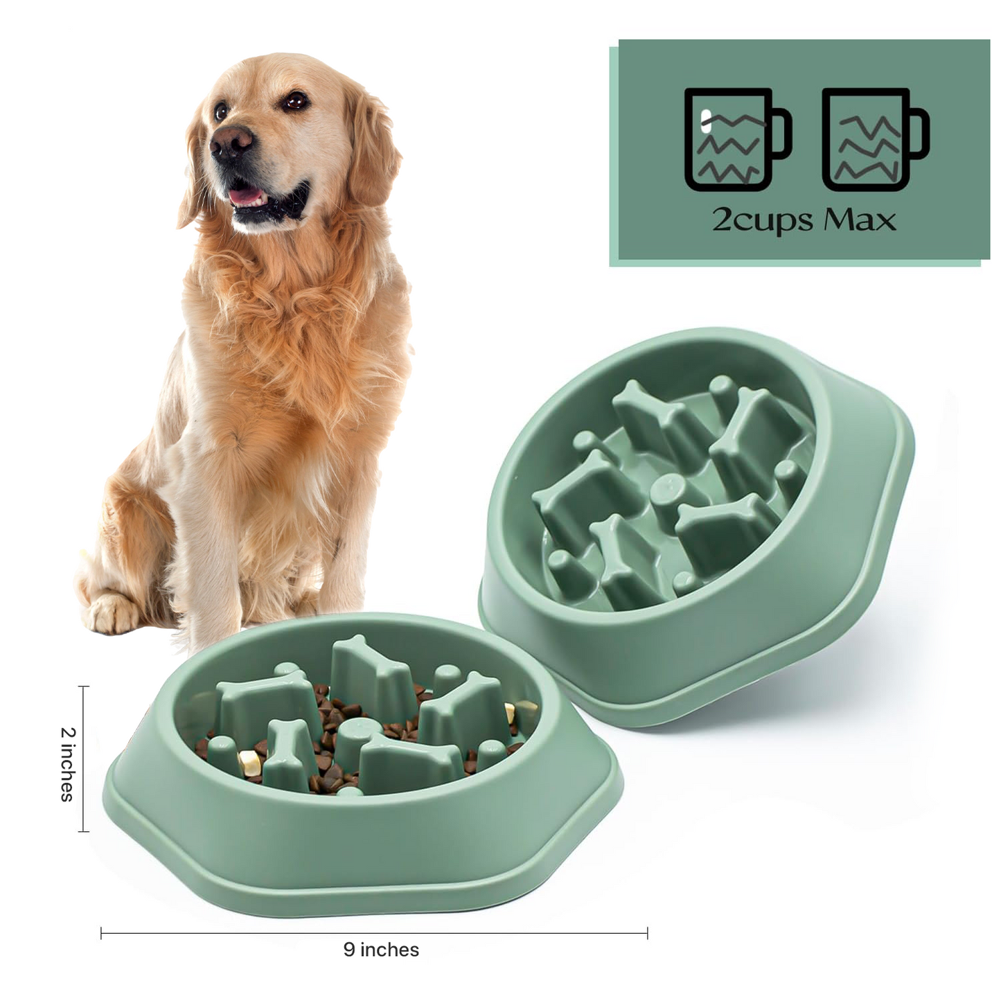 PETBABAS Durable Slow Feeder Bowl for Dogs