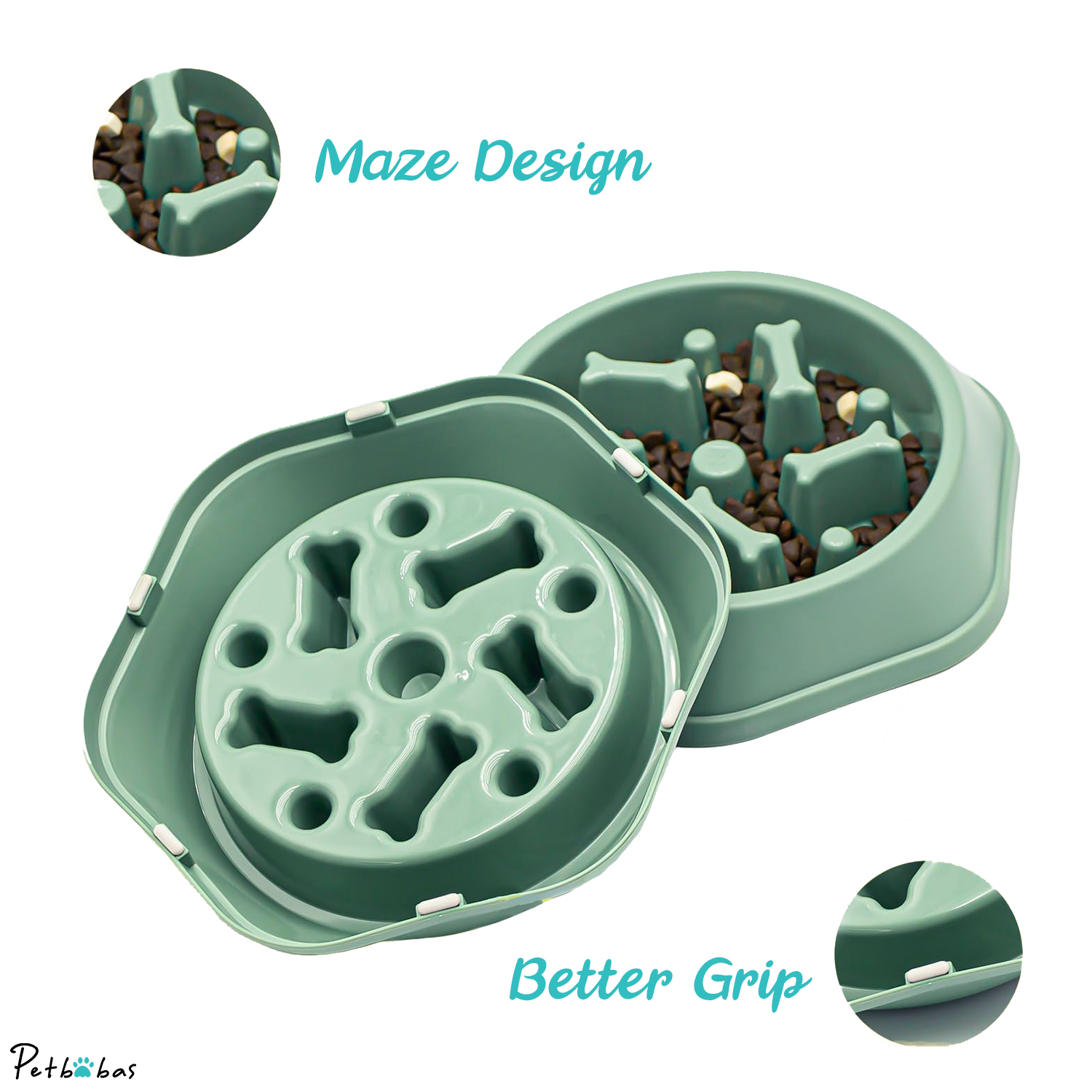PETBABAS Durable Slow Feeder Bowl for Dogs