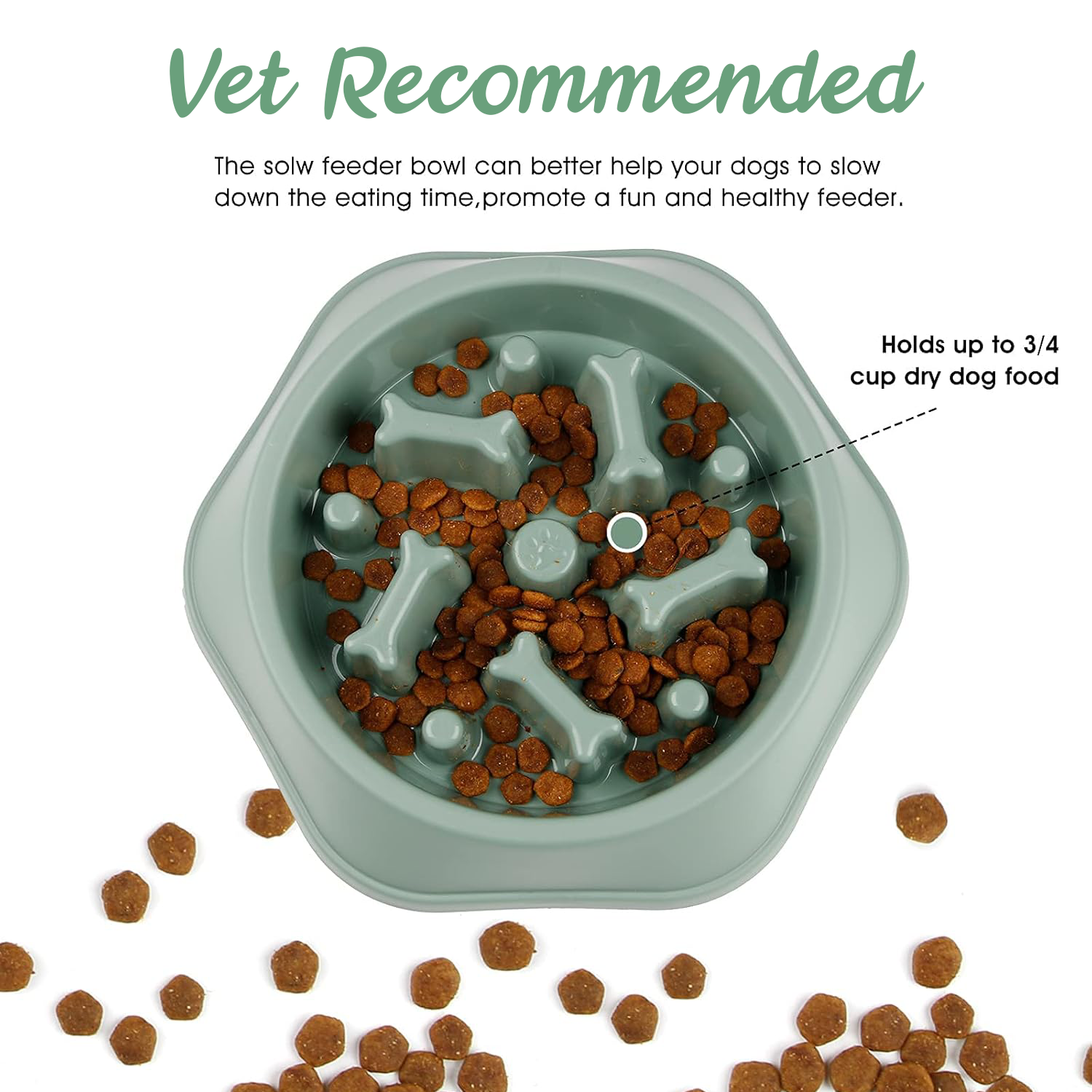 PETBABAS Durable Slow Feeder Bowl for Dogs