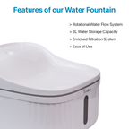 PETBABAS Automatic Pet Water Fountain for Cats and Dogs