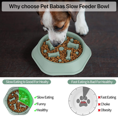 PETBABAS Durable Slow Feeder Bowl for Dogs