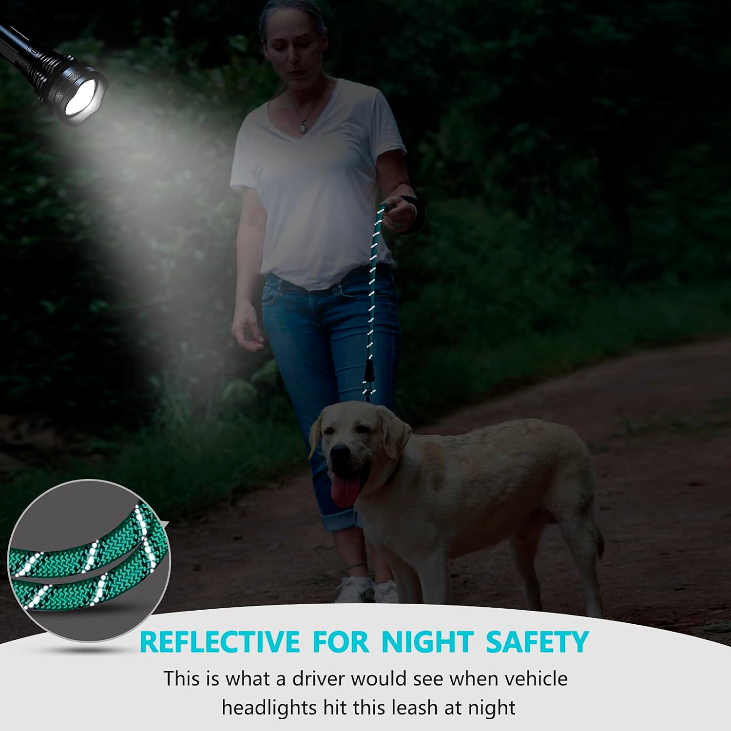 PETBABAS Reflective Adjustable Pet Leash for Dogs and Cats