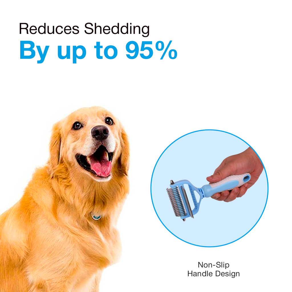PETBABAS Dog Brush Dogs Comb, 2 in 1 Deshedding Tool