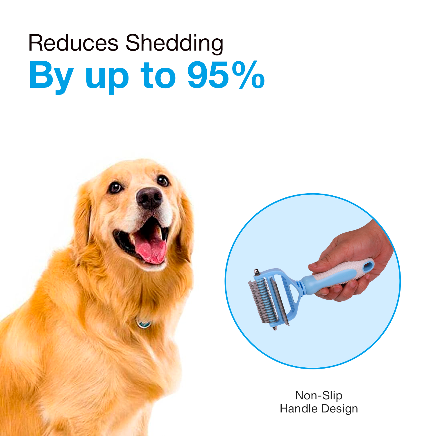 PETBABAS Dog Brush Dogs Comb, 2 in 1 Deshedding Tool