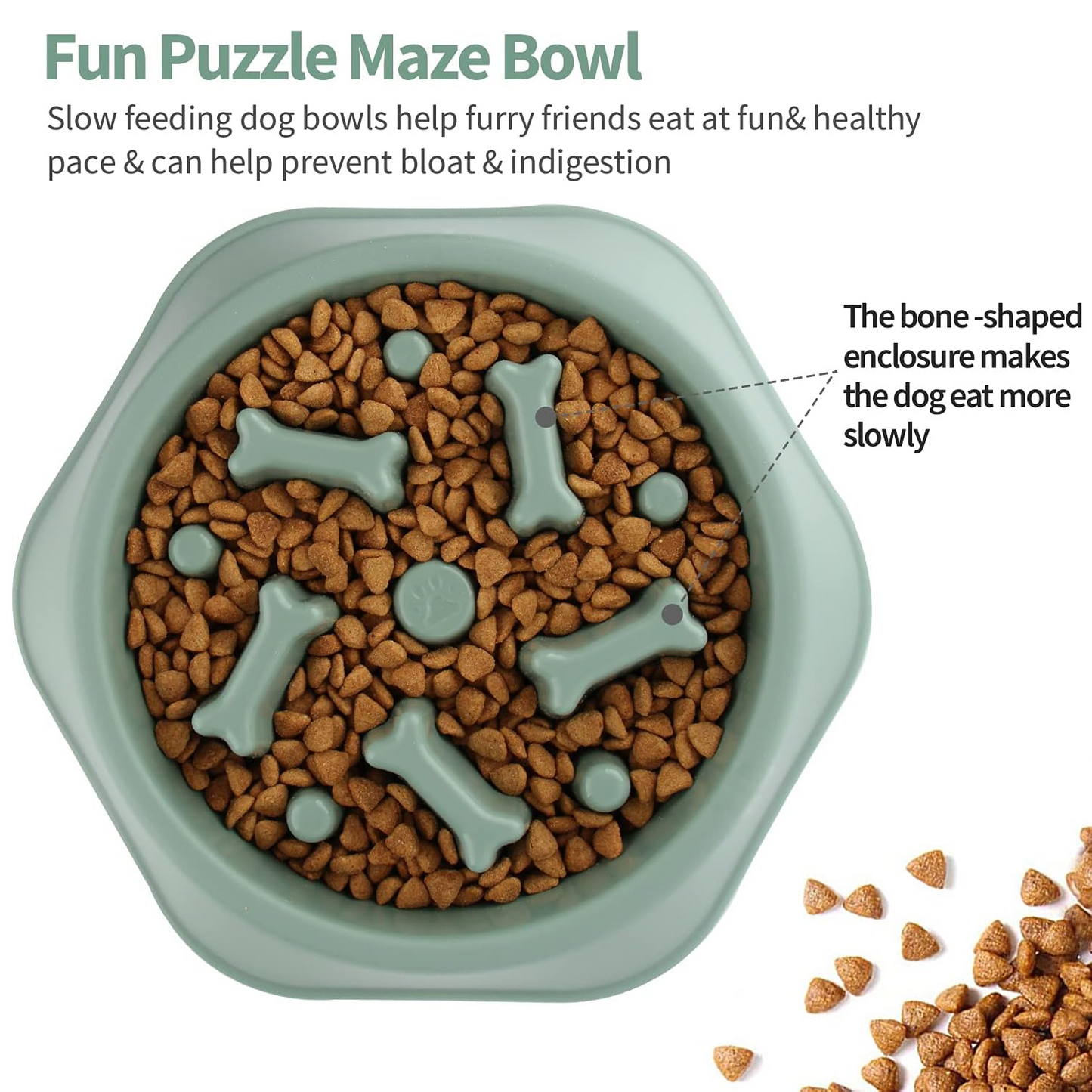 PETBABAS Durable Slow Feeder Bowl for Dogs
