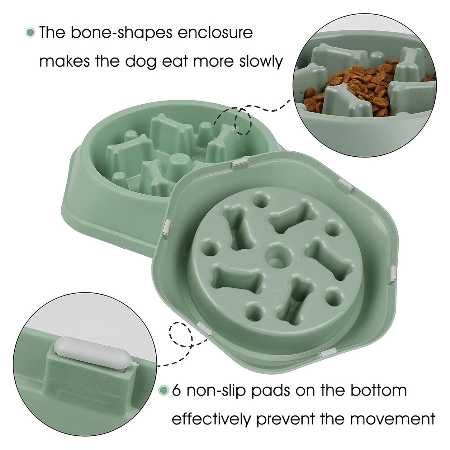 PETBABAS Durable Slow Feeder Bowl for Dogs