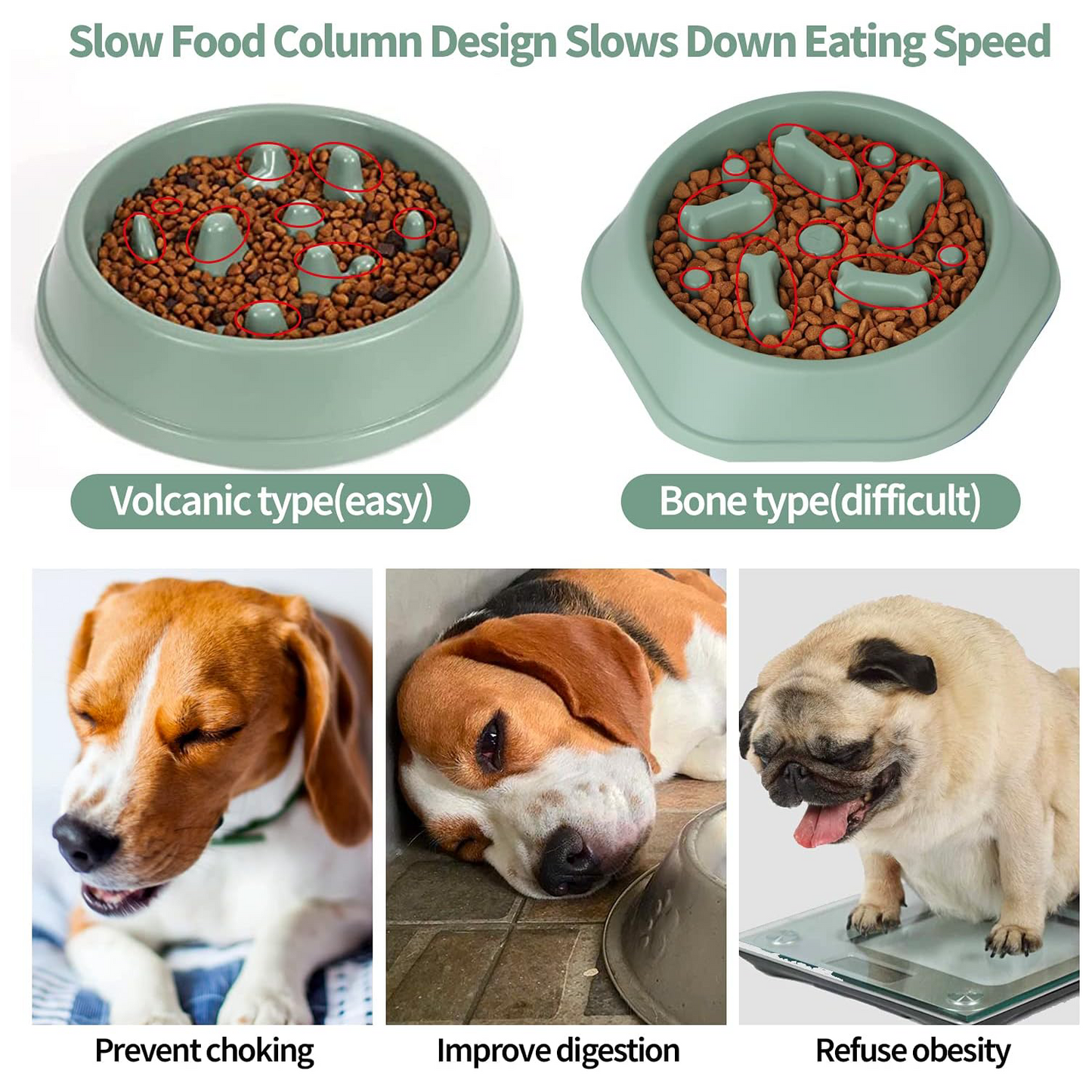 PETBABAS Durable Slow Feeder Bowl for Dogs