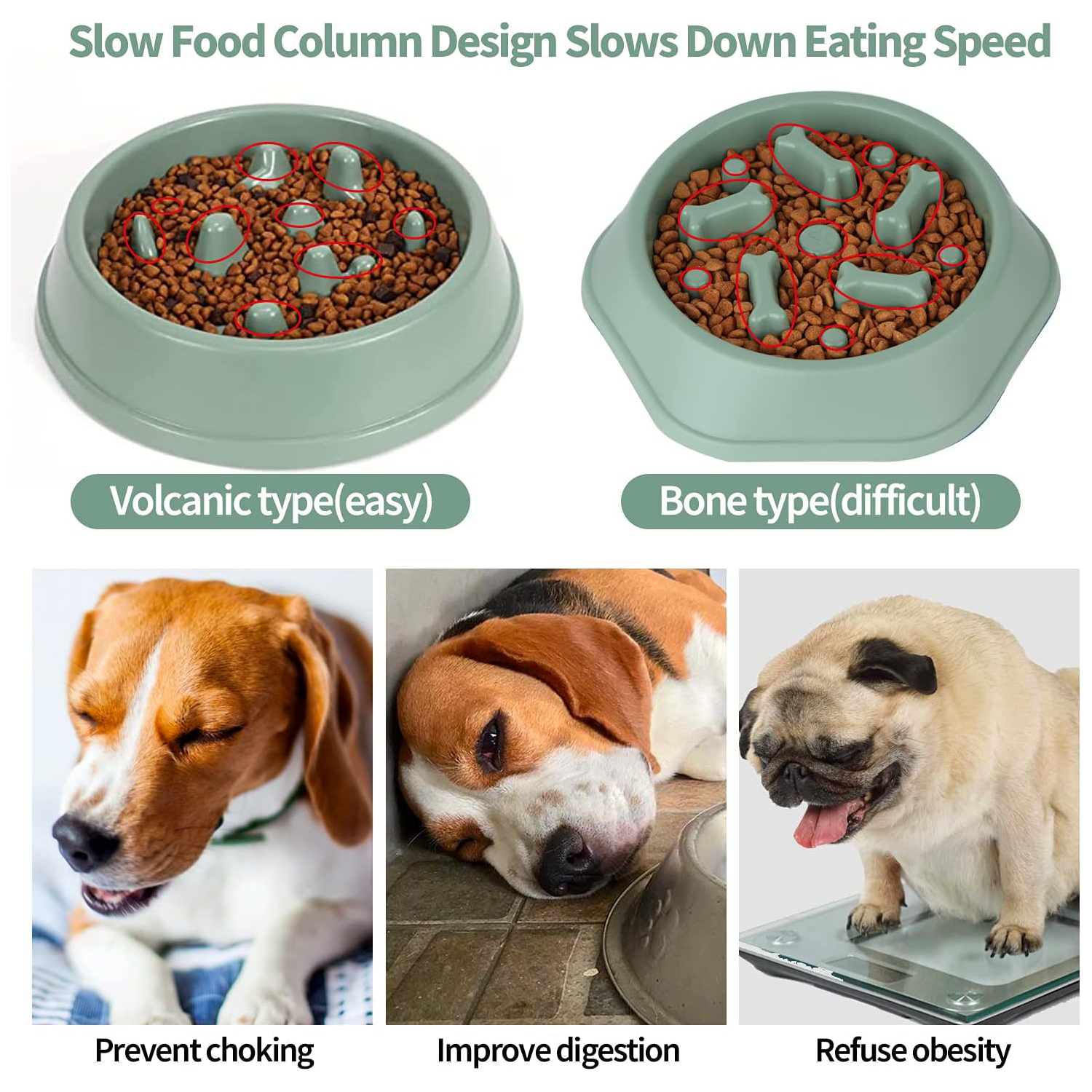 PETBABAS Durable Slow Feeder Bowl for Dogs