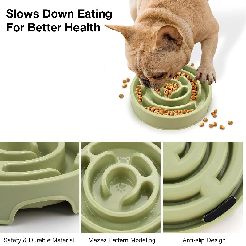 Petbabas Round Slow Feeder Bowl