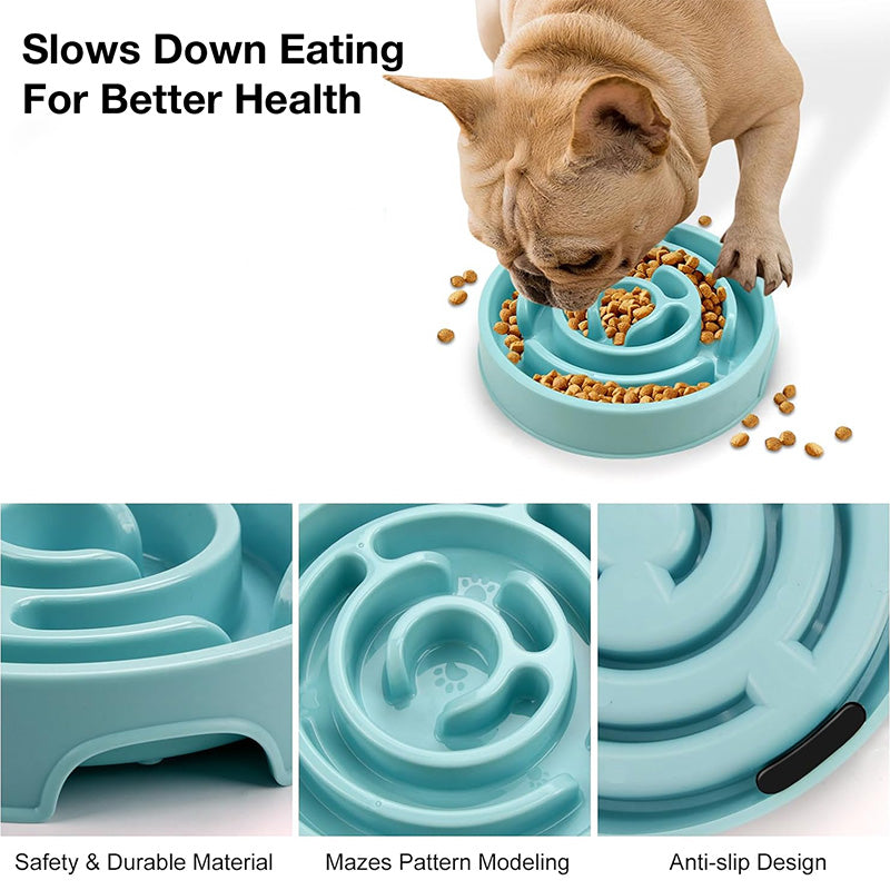 Petbabas Round Slow Feeder Bowl