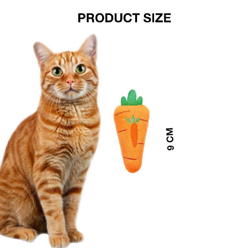Plush Carrot Cat Toy