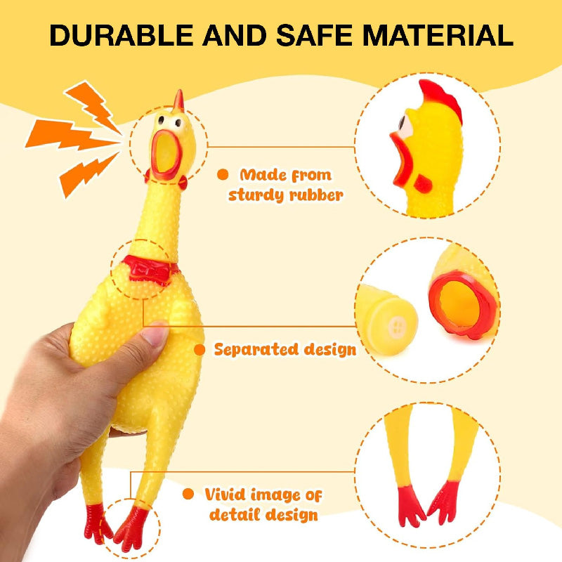 Squeaky Rubber Chicken Dog Toy