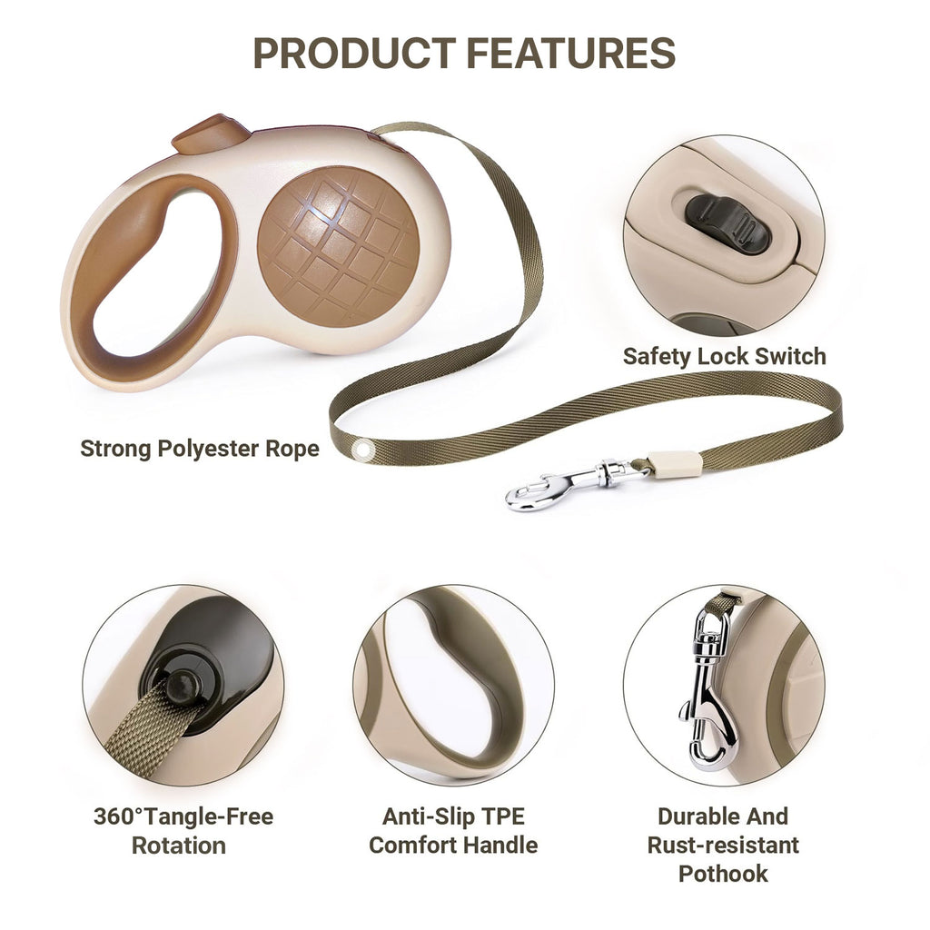 PETBABAS Adjustable Retractable Dog Leash