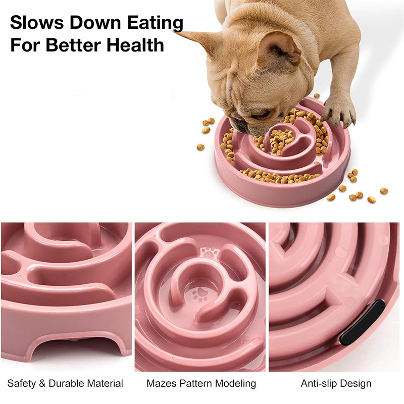 Petbabas Round Slow Feeder Bowl