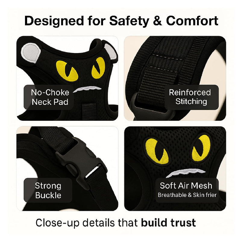 Petbabas Black cartoon harness