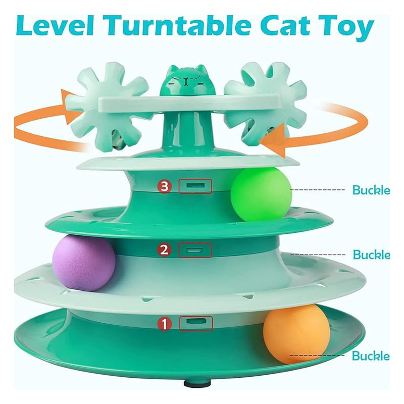 Petbabas Cat Toy Roller, Cat Turntable Ball Interactive