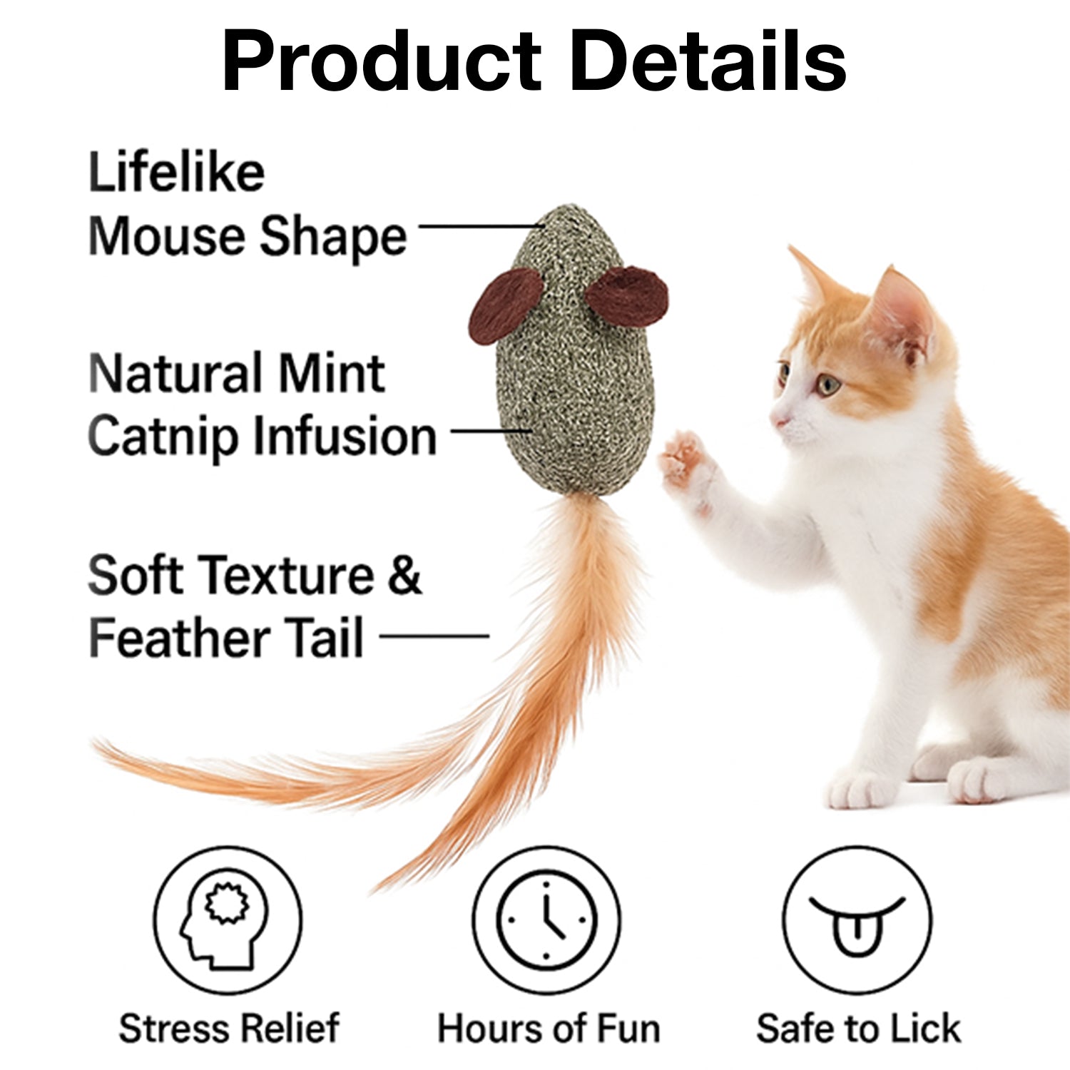 Petbabas Lifelike Cat Toy