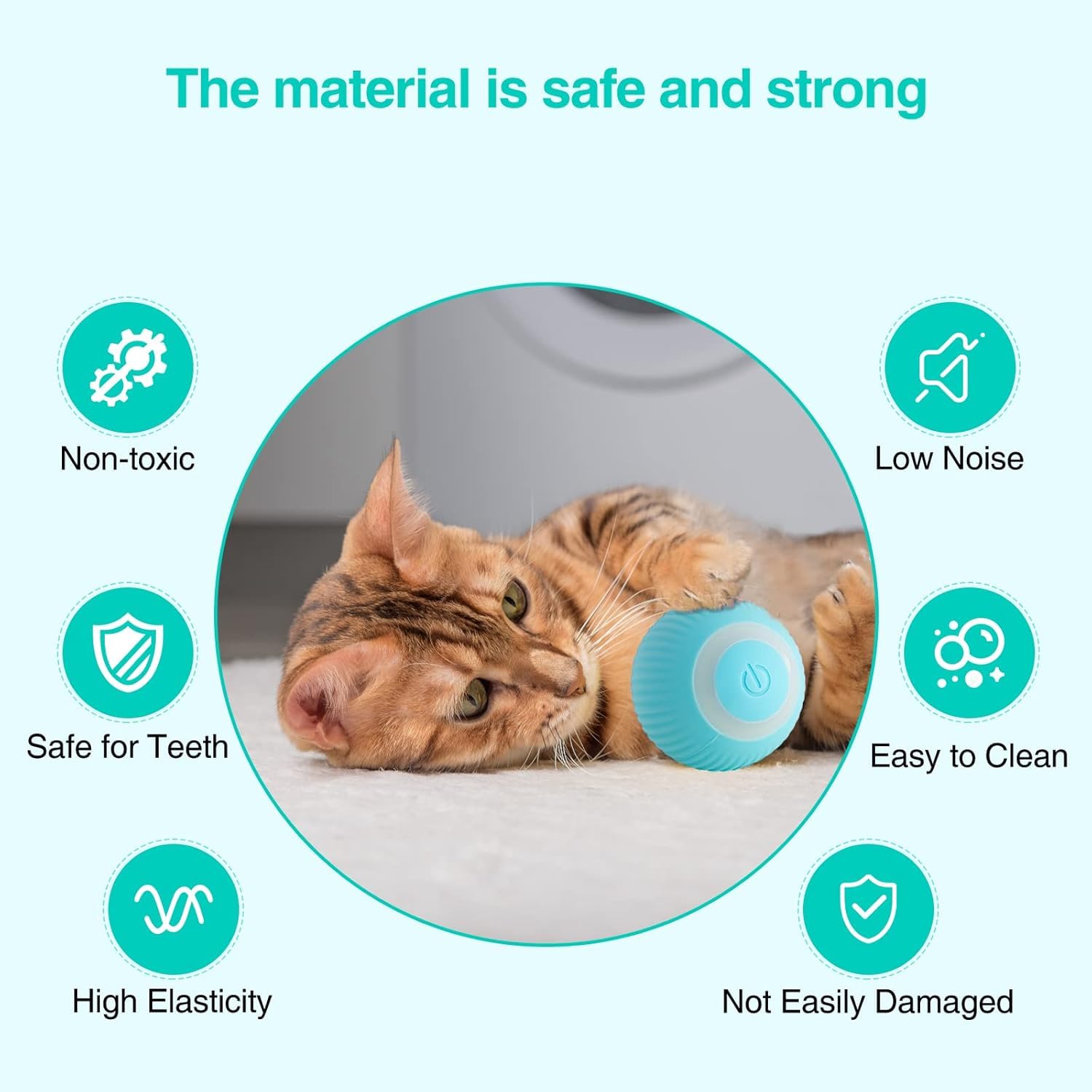 Petbabas Smart 360° Self-Rolling Cat Chasing Rotatable Toy Ball with LED Lights