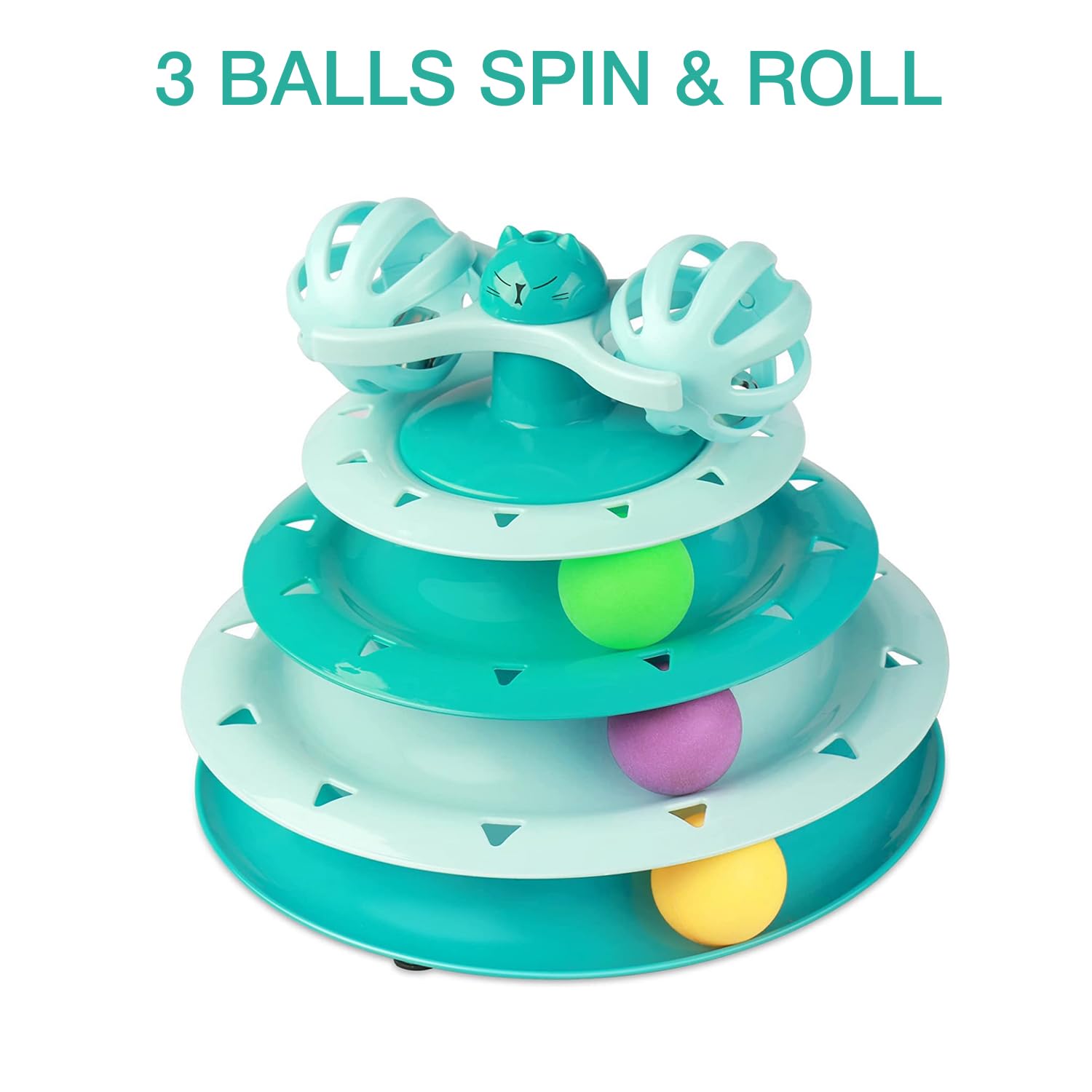 Petbabas Cat Toy Roller, Cat Turntable Ball Interactive