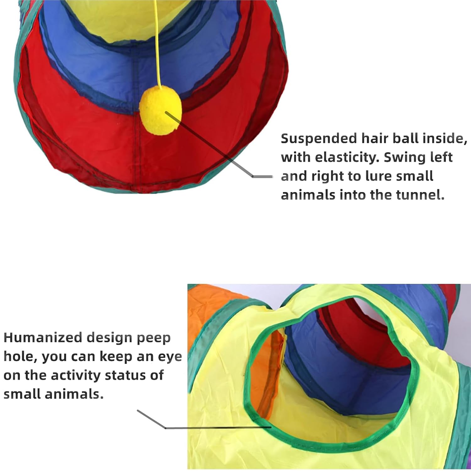 Petbabas 3-Way Pet Tunnels and Activity Toys for Small Animals