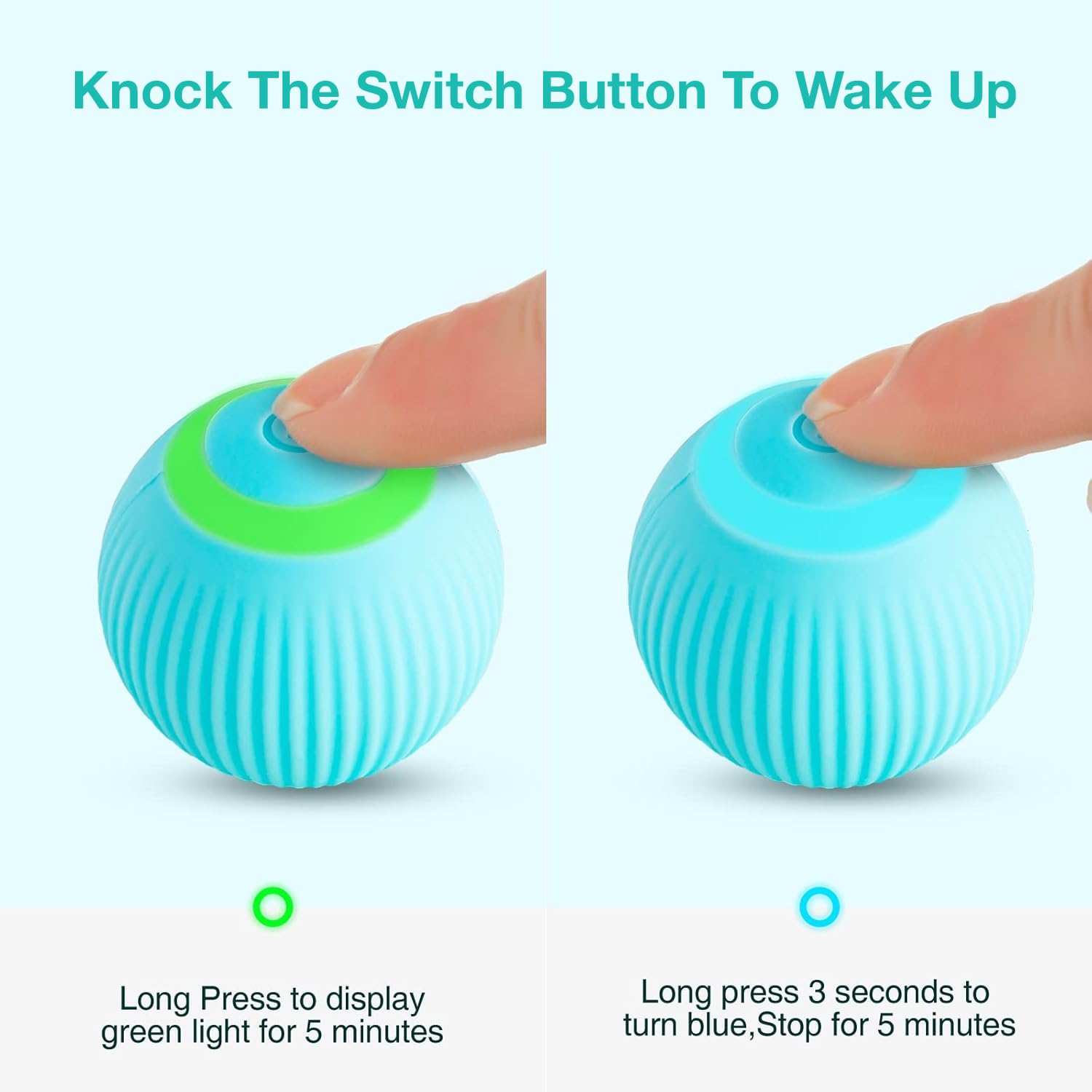 Petbabas Smart 360° Self-Rolling Cat Chasing Rotatable Toy Ball with LED Lights