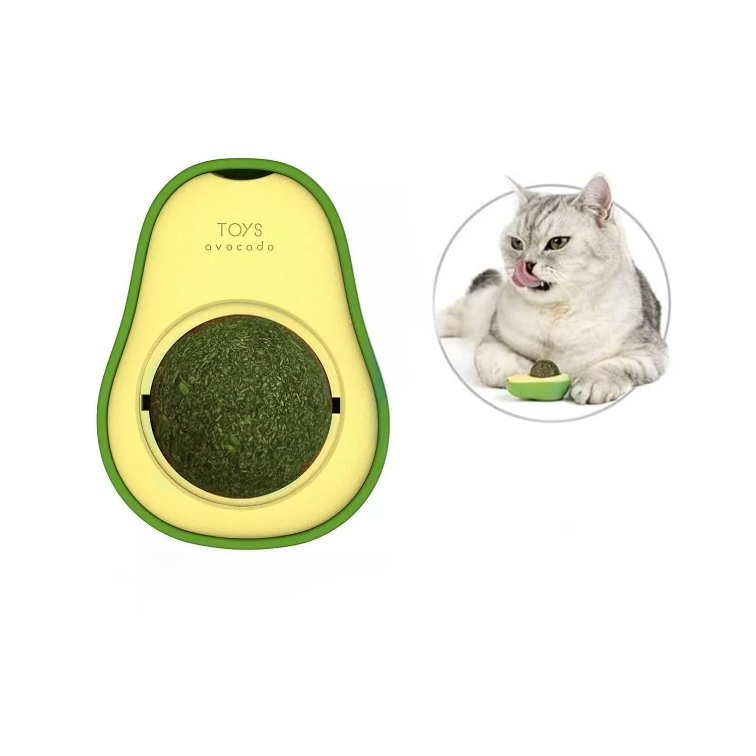 Petbabas Avocado-Shaped Cat Toy with Catnip