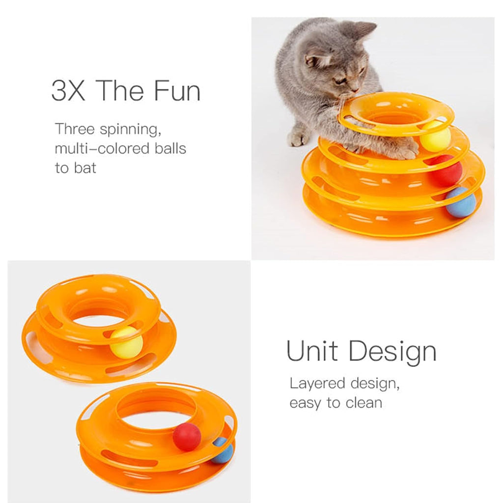 Petbabas Cat Toy Roller, Cat Turntable Ball Interactive