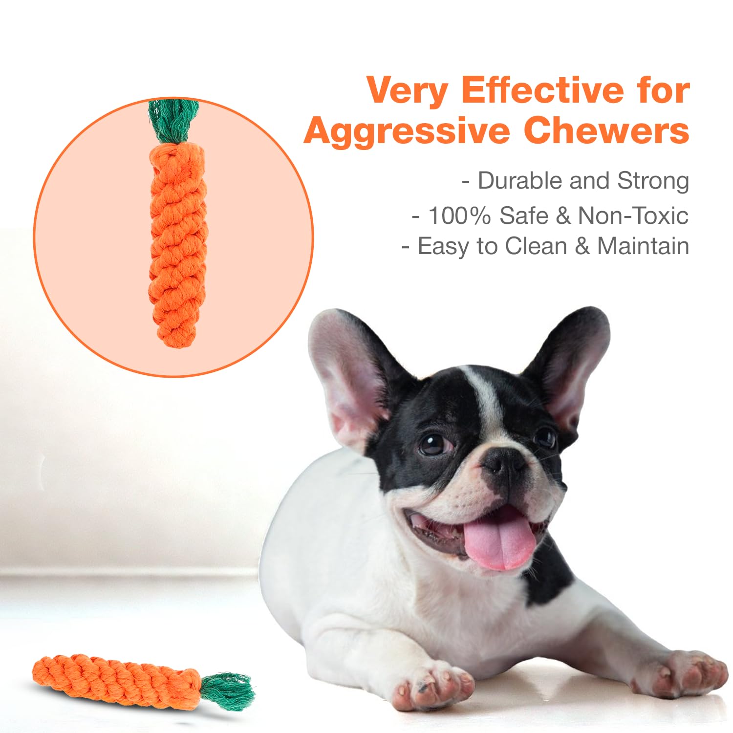 Petbabas Carrot Rope Toy for Dogs and Pets