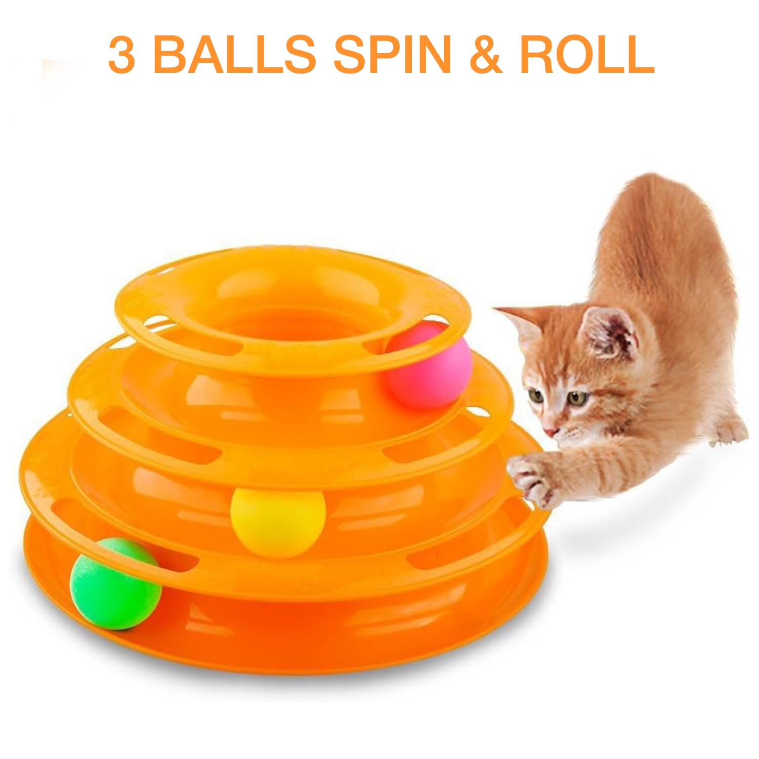 Petbabas Cat Toy Roller, Cat Turntable Ball Interactive