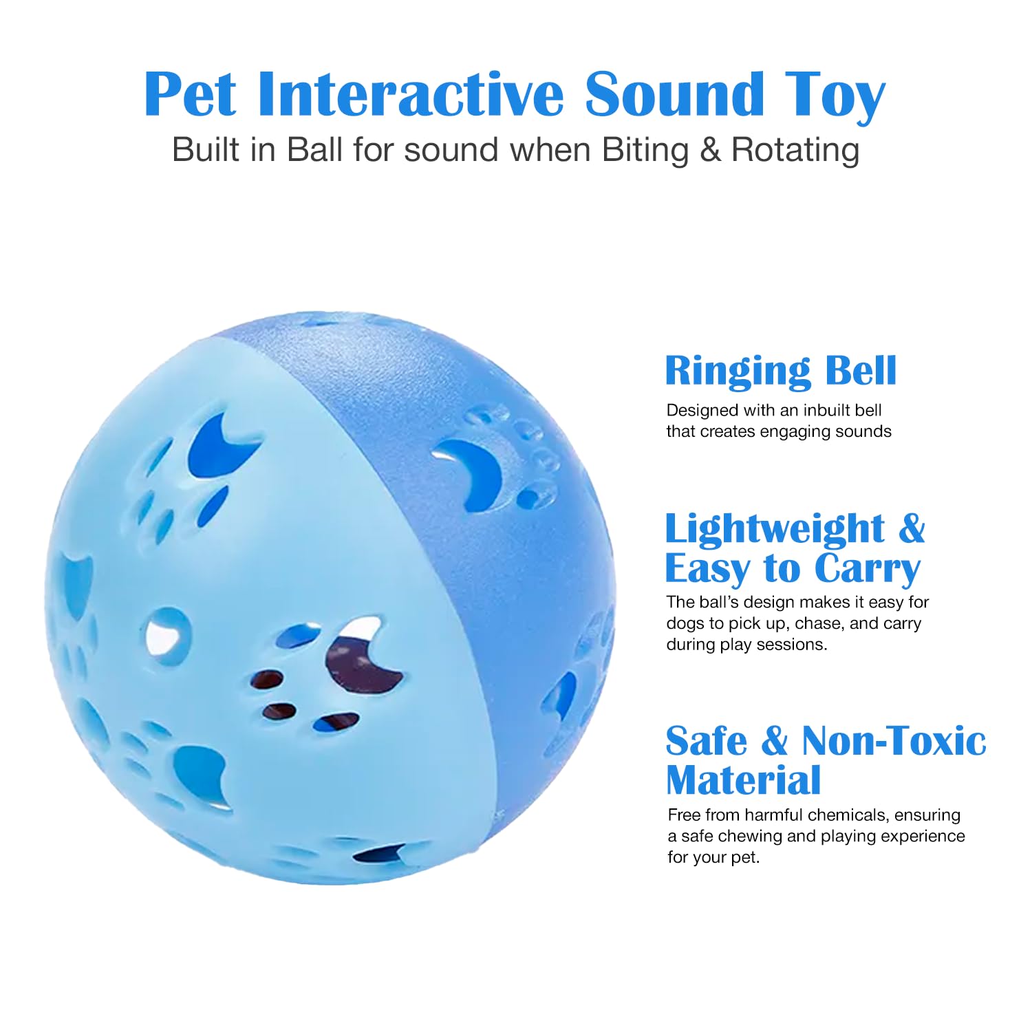 Petbabas Interactive Play Bell Ball for Dogs and Pets