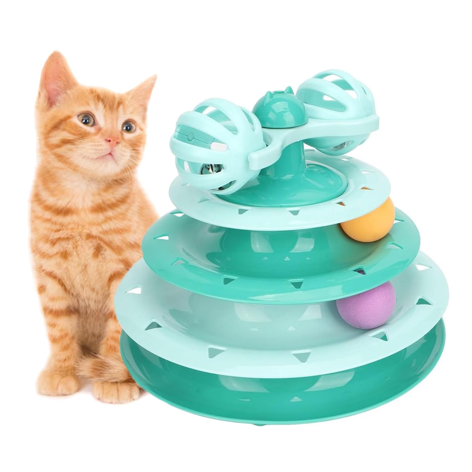 Petbabas Cat Toy Roller, Cat Turntable Ball Interactive