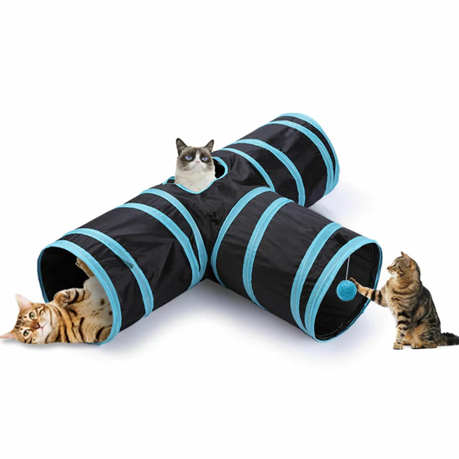 Petbabas 3-Way Pet Tunnels and Activity Toys for Small Animals