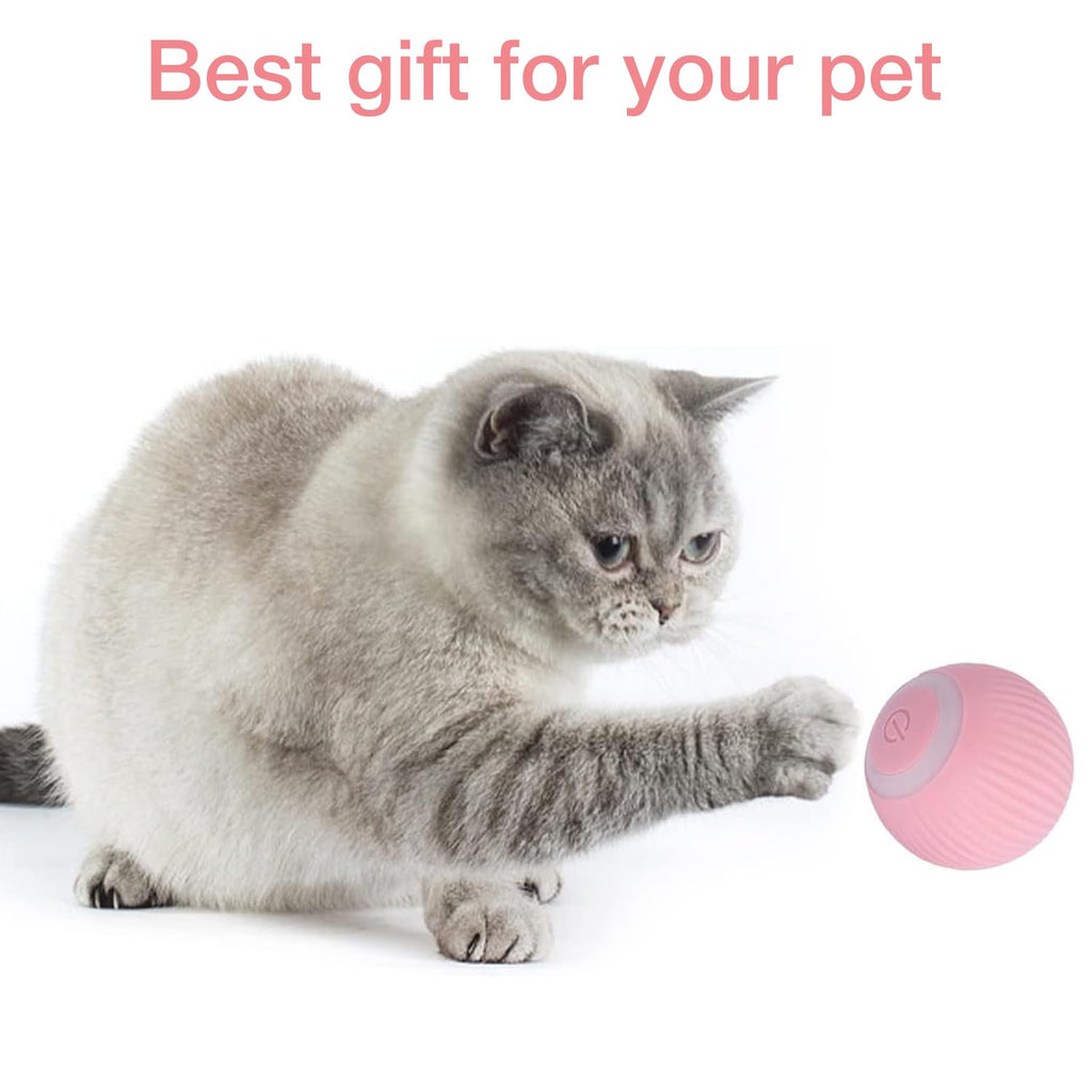 Petbabas Smart 360° Self-Rolling Cat Chasing Rotatable Toy Ball with LED Lights
