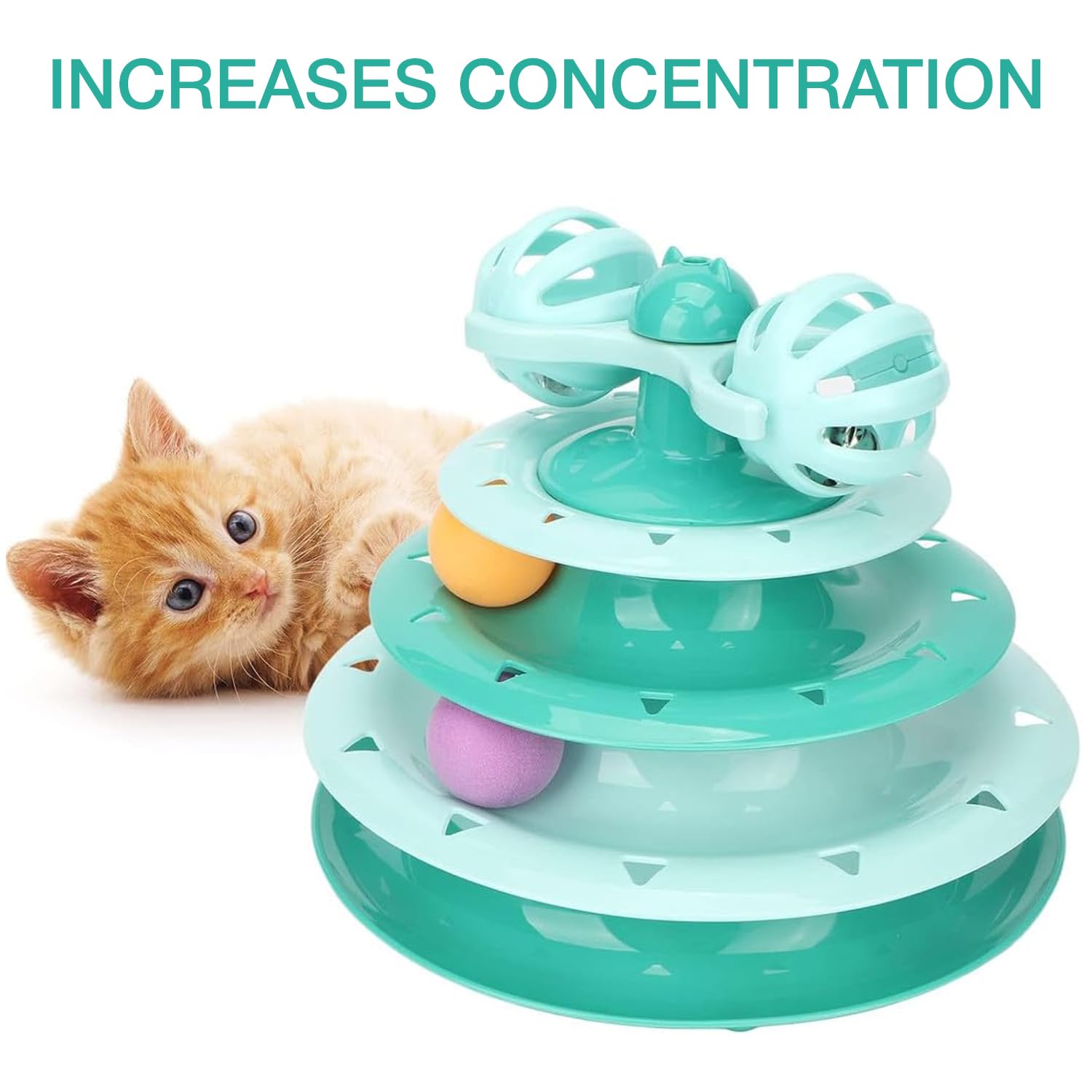 Petbabas Cat Toy Roller, Cat Turntable Ball Interactive