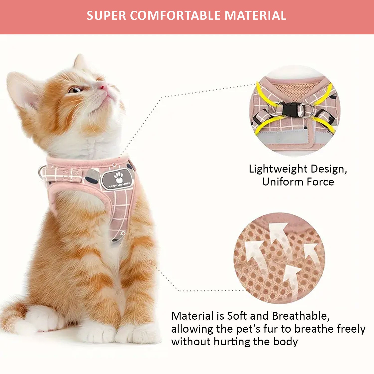 PETBABAS Adjustable Comfort Harness for Dog and Cat