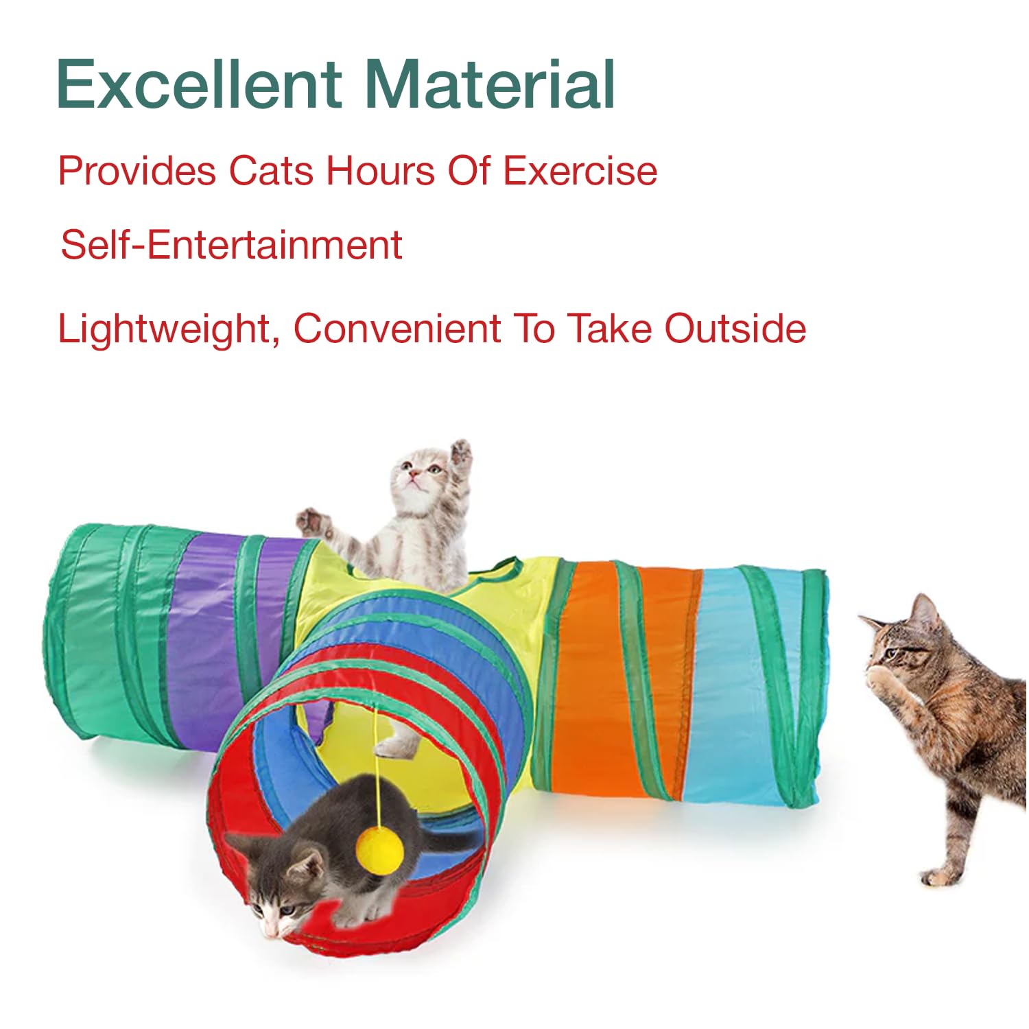 Petbabas 3-Way Pet Tunnels and Activity Toys for Small Animals