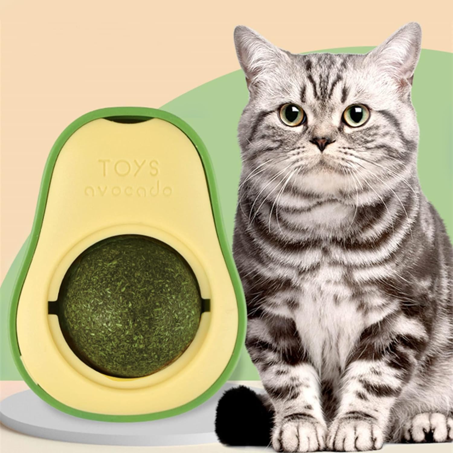 Petbabas Avocado-Shaped Cat Toy with Catnip