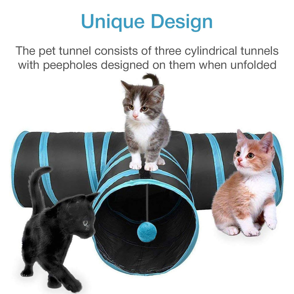 Petbabas 3-Way Pet Tunnels and Activity Toys for Small Animals